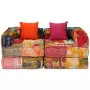 Pouf Modulare a 2 Posti in Tessuto Patchwork