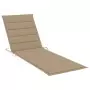 Lettino da Giardino con Cuscino Beige Legno Pino Impregnato