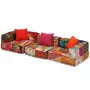 Pouf Modulare a 3 Posti in Tessuto Patchwork