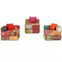 Pouf Modulare a 3 Posti in Tessuto Patchwork