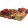 Pouf Modulare a 3 Posti in Tessuto Patchwork