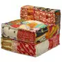 Pouf Modulare a 3 Posti in Tessuto Patchwork