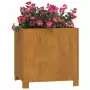 Fioriera con Gambe Grigia 42x40x43 cm Acciaio Corten