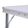Tavolo Pieghevole da Campeggio Bianco in Alluminio 60x45cm