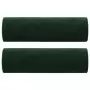 Cuscini Decorativi 2 pz Verde Scuro Ø15x50 cm in Velluto