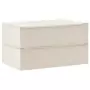 Scatole Portaoggetti 2 pz in Tessuto 70x40x18 cm Crema