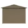 Gazebo da Giardino con Tende 4x3 m Grigio Talpa 180 g/m²