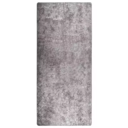 Tappeto Lavabile 80x300 cm Grigio Antiscivolo