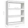 Libreria/Divisorio Bianco 100x30x103 cm in Massello di Pino