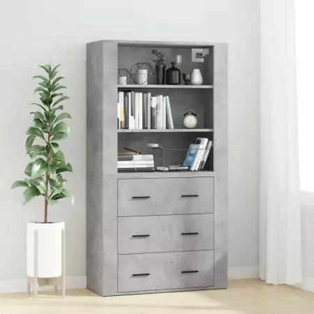 Credenza Grigio Cemento in Legno Multistrato