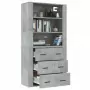 Credenza Grigio Cemento in Legno Multistrato