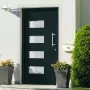 Porta d'Ingresso in Alluminio e PVC Antracite 110x210 cm