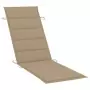 Cuscino per Lettino Prendisole Beige 186x58x3 cm