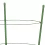 Supporti Piante da Giardino con 3 Anelli 5pz Verde 60cm Acciaio