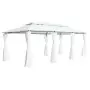 Gazebo con Tende 600x298x270 cm Bianco 180g/m²