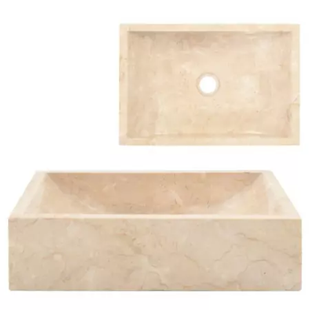 Lavandino 45x30x12 cm in Marmo Crema