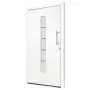 Porta d'Ingresso in Alluminio e PVC Bianco 100x210 cm