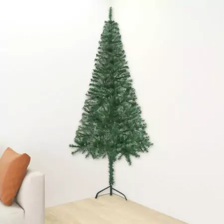 Albero di Natale Artificiale ad Angolo con Supporto Verde 120 cm PVC