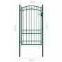 Cancello per Recinzione ad Arco in Acciaio 100x175 cm Verde