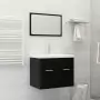 Set Mobili da Bagno Nero in Truciolato