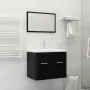 Set Mobili da Bagno 2 pz Nero in Truciolato