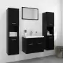 Set Mobili da Bagno Nero in Truciolato