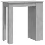 Tavolino da Bar con Mensole Grigio Cemento 102x50x103,5 cm