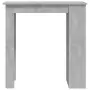 Tavolino da Bar con Mensole Grigio Cemento 102x50x103,5 cm