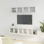 Set di Mobili Porta TV 5 pz Bianco in Legno Multistrato