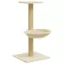 Albero per Gatti con Palo Tiragraffi in Sisal Crema 74 cm