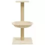 Albero per Gatti con Palo Tiragraffi in Sisal Crema 74 cm