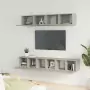 Set di Mobili Porta TV 5 pz Grigio Cemento in Legno Multistrato