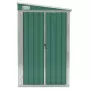 Capanno Giardino a Parete Verde 118x382x178 cm Acciaio Zincato