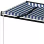 Tenda da Sole Retrattile Automatica 450x350 cm Blu e Bianca