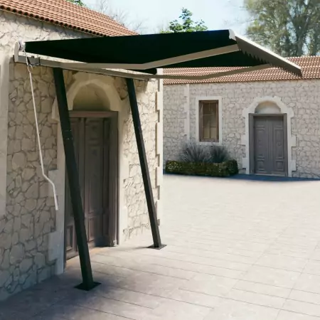 Tenda da Sole Retrattile Automatica con Pali 3,5x2,5m Antracite