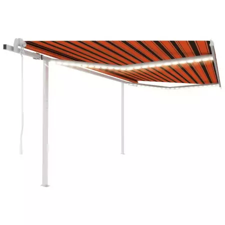 Tenda Automatica con Sensore Vento e LED 4x3 m Arancio Marrone