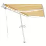 Tenda Automatica con Sensore Vento LED 400x300 cm Giallo Bianco