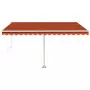 Tenda Automatica Sensore Vento LED 400x300 cm Arancio Marrone