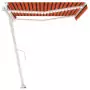 Tenda Automatica Sensore Vento LED 400x300 cm Arancio Marrone