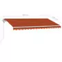 Tenda Automatica Sensore Vento LED 400x300 cm Arancio Marrone