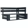 Set Divani a Pallet e Cuscini 6 pz in Pino Impregnato Nero