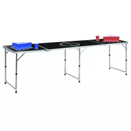 Tavolo da Beer Pong Pieghevole con Tazze e Palline 240 cm