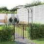 Arco da Giardino con Cancello Nero 108x45x235 cm Acciaio