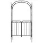 Arco da Giardino con Cancello Nero 108x45x235 cm Acciaio