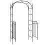 Arco da Giardino con Cancello Nero 108x45x235 cm Acciaio