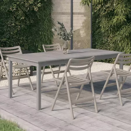 Tavolo da Giardino Grigio 200x100x75cm Legno Massello di Acacia