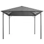 Gazebo con Tettuccio in Alluminio 3x3 m Nero