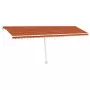 Tenda da Sole Retrattile Manuale LED 600x350 cm Arancio Marrone