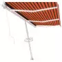 Tenda da Sole Retrattile Manuale LED 600x350 cm Arancio Marrone