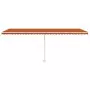 Tenda da Sole Retrattile Manuale LED 600x350 cm Arancio Marrone